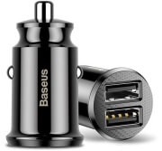 BASEUS BASEUS UNIVERSAL CAR CHARGER GRAIN 2X USB 3.1A BLACK