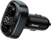 BASEUS BASEUS TRANSMITTER FM T-TYPE S-09 BLUETOOTH MP3 CAR KIT + CHARGER BLACK