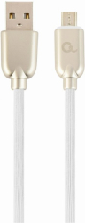 CABLEXPERT CC-USB2R-AMMBM-2M-W PREMIUM RUBBER MICRO-USB CHARGING AND DATA CABLE 2M WHITE