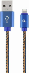 CABLEXPERT CABLEXPERT CC-USB2J-AMLM-1M-BL PREMIUM JEANS (DENIM) 8-PIN CABLE WITH METAL CONNECTORS 1M BLUE