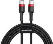 BASEUS BASEUS CAFULE SERIES CABLE TYPE-C FLASH CHARGING PD 2.0 QC 3.0 60W 3A 1M BLACK RED