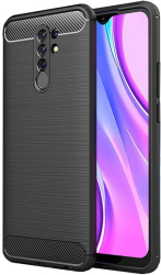 FORCELL CARBON BACK COVER CASE FOR XIAOMI REDMI 9 BLACK