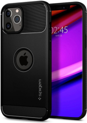 SPIGEN RUGGED ARMOR BACK COVER CASE FOR IPHONE 12 / 12 PRO MATTE BLACK