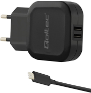 QOLTEC 50188 CHARGER 17W 5V 3.4A 2XUSB +USB C CABLE