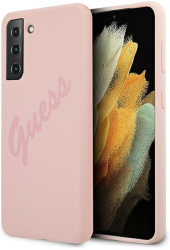 GUESS GUESS SILICONE CASE SILICONE VINTAGE SCRIPT FOR SAMSUNG GALAXY S21+ 5G G996 PINK