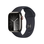 APPLE APPLE WATCH SERIES 9 MRJ83 41MM SILVER STAINLESS STEEL CASE WITH MIDNIGHT SPORT BAND S/M CELLULAR