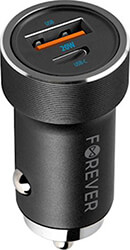 FOREVER CC-06 PD QC CAR CHARGER 1X USB-C 1X USB 20W BLACK