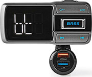 NEDIS NEDIS CATR101BK CAR FM TRANSMITTER BLUETOOTH BASS BOOST MICROSD CARD SLOT HANDS-FREE CALLING