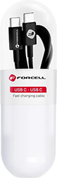 FORCELL FORCELL CABLE TYPE C TOTYP C 3.0 QC POWER DELIVERY PD48W TUBE BLACK 1M