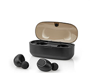 NEDIS HPBT5052BK FULLY WIRELESS BLUETOOTH EARPHONES 5HOURS PLAYTIME VOICE CONTROL WIRELESS CHARGEAB
