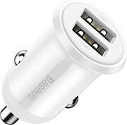 BASEUS BASEUS GRAIN PRO CAR CHARGER 2X USB 4.8A 24W WHITE