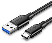 UGREEN CHARGING CABLE USB 3.0 UGREEN US184 TYPE-C BLACK NICKEL 1M 20882