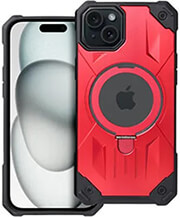 OEM ARMOR MAG COVER CASE WITH MAGSAFE FOR IPHONE 15 PLUS RED