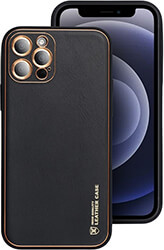 OEM LEATHER CASE FOR IPHONE 15 PLUS BLACK