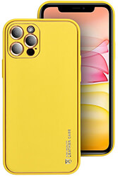 LEATHER CASE FOR IPHONE 15 PRO YELLOW
