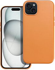 LEATHER MAG COVER FOR IPHONE 15 PLUS ORANGE
