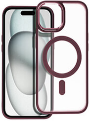 MATTE MAG COVER CASE WITH MAGSAFE FOR IPHONE 15 PLUM RED