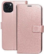 MEZZO BOOK CASE FOR IPHONE 15 PLUS MANDALA ROSE GOLD