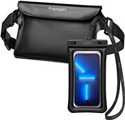 SPIGEN AQUA SHIELD WATERPROOF FLOATING CASE + WATERPROOF WAIST BAG A621 SET BLACK