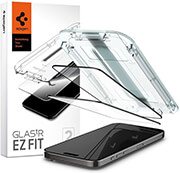 SPIGEN SPIGEN GLASS TR EZ FIT 2 PACK FC BLACK FOR IPHONE 15 PRO