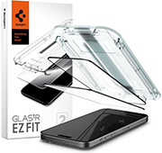 SPIGEN GLASS TR EZ FIT 2 PACK FC BLACK FOR IPHONE 15 PRO MAX