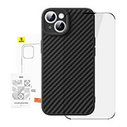 BASEUS BASEUS IPHONE 15 SYNTHETIC FIBER CASE + TEMPERED GLASS