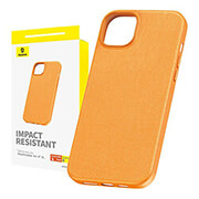 BASEUS BASEUS IPHONE 15 CASE FAUXTHER SERIES ORANGE
