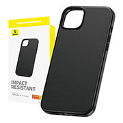 BASEUS IPHONE 15 PLUS CASE FAUXTHER SERIES BLACK