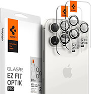 SPIGEN SPIGEN GLASS TR EZ FIT OPTIK PRO 2 PACK WHITE TITANIUM FOR IPHONE 15 PRO/15 PRO MAX