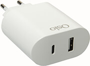 OSIO OSIO OTU-5904W ΔΙΠΛΟΣ ΦΟΡΤΙΣΤΗΣ ΚΙΝΗΤΟΥ ΜΕ USB TYPE-C ΚΑΙ USB TYPE-A, 18W