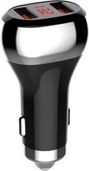 LDNIO LDNIO C2 2USB CAR CHARGER LCD 36W WITH USB-C CABLE