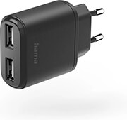 HAMA HAMA 201627 CHARGER WITH 2X USB-A PORTS, 12 W, BLACK