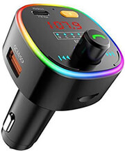 HOCO E81 BLUETOOTH FM TRANSMITTER + CAR CHARGER 1 X USB-A &amp; 1 X TYPE-C BLACK