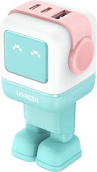 UGREEN WALL CHARGER CD361 UNO 65W 3.25A 1 X USB-A + 2 X TYPE-C CYAN