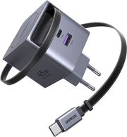 UGREEN WALL CHARGER X614 45W 3A 1 X USB-A - 1 X TYPE-C WITH TYPE-C CABLE GREY