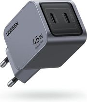 UGREEN WALL CHARGER X707 NEXODE PRO 45W 3A 2 X TYPE-C GREY