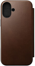 NOMAD NOMAD MODERN LEATHER FOLIO BROWN FOR IPHONE 16 PLUS