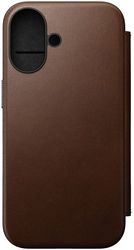 NOMAD NOMAD MODERN LEATHER FOLIO BROWN FOR IPHONE 16