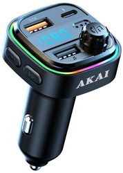 AKAI AKAI FMT-26BT FM TRANSMITTER ΚΑΙ ΦΟΡΤΙΣΤΗΣ USB ΜΕ BLUETOOTH USB TF LED ΚΑΙ HANDSFREE