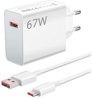XIAOMI XIAOMI WALL CHARGING 67W USB TYPE-A + TYPE-C CABLE WHITE BHR9465EU