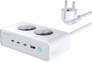 4SMARTS 4SMARTS DESK CHARGER GAN 65W WITH 2X AC SOCKETS WHITE