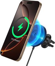 SPIGEN ONETAP PRO 4 MAGSAFE CAR MOUNT CHARGER BLACK FOR WIRELESS / AIR VENT