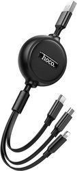 HOCO HOCO USB-A TO LIGHTNING / MICROUSB / USB-C CHARGING CABLE X75 3IN1 18W 2.4A 1M BLACK