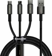 BASEUS TUNGSTEN GOLD USB-A TO LIGHTNING/MICROUSB/USB-C CABLE 20W 2A 1.5M BLACK CAMLTWJ-01