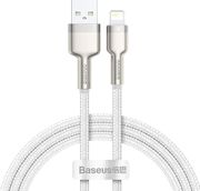 BASEUS CAFULE USB-A TO LIGHTNING CABLE METAL SERIES 18W 2.4A 1M WHITE CALJK-A02