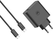 MOTOROLA MOTOROLA SJMC1252 ΜΑΥΡΟΣ ΤΑΧΥΦΟΡΤΙΣΤΗΣ TYPE-C ΜΕ GANFAST ΚΑΙ ΚΑΛΩΔΙΟ 1Μ. TYPE-C ΣΕ TYPE-C-125W