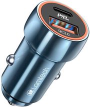 LAMTECH LAMTECH METAL CAR CHARGER QC3.0 &amp; PD20W SAPHIRE BLUE LAM112679