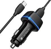 LAMTECH LAMTECH 2XUSB 2,4A CAR CHARGER WITH TYPE-C CABLE 1M BLACK LAM112563