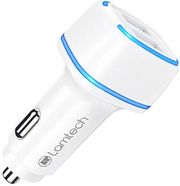 LAMTECH 2XUSB 2,4A CAR CHARGER FOR MOBILE PHONES WHITE LAM081734