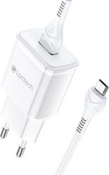 LAMTECH LAMTECH QUICK CHARGER USB3.0 18W WITH MICRO USB CABLE 1M WHITE LAM021974
